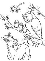 coloriage spirit et la chouette